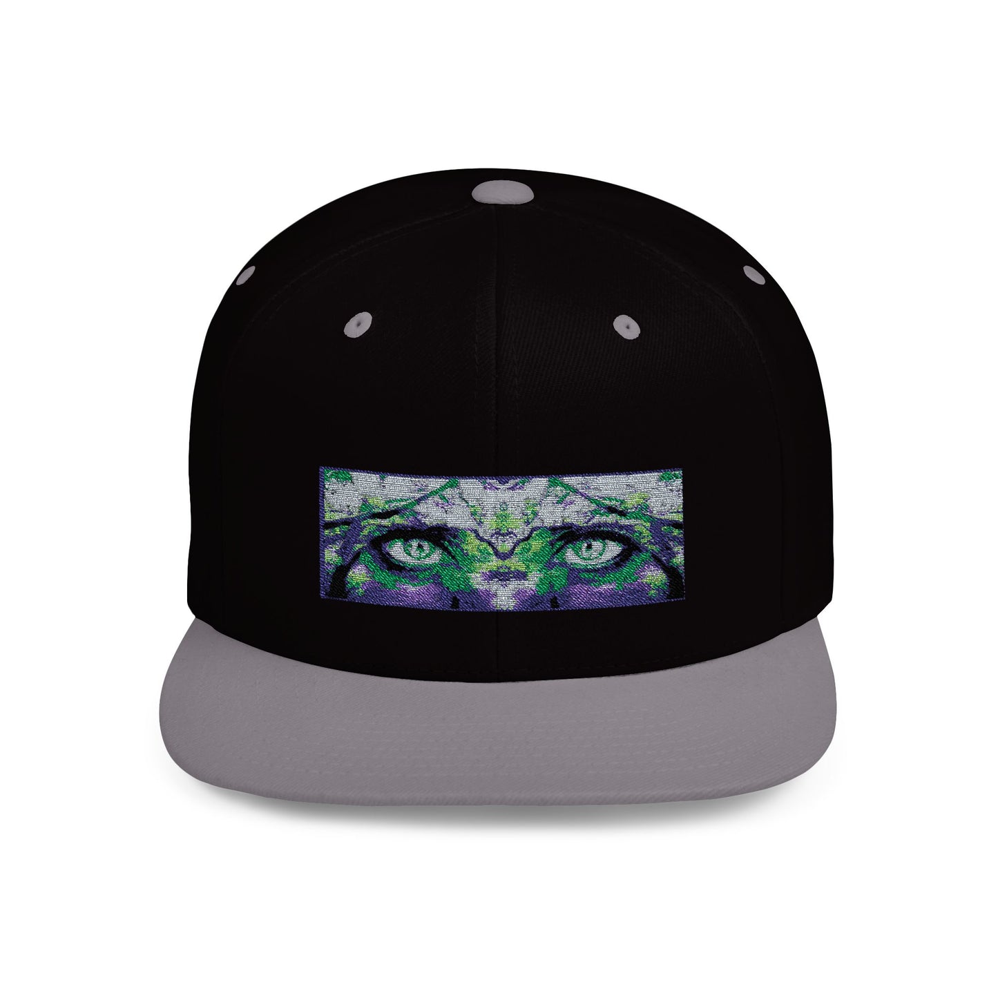 Mystical Tiger Eyes Flat Bill Snapback Hat - Trendy Urban Style