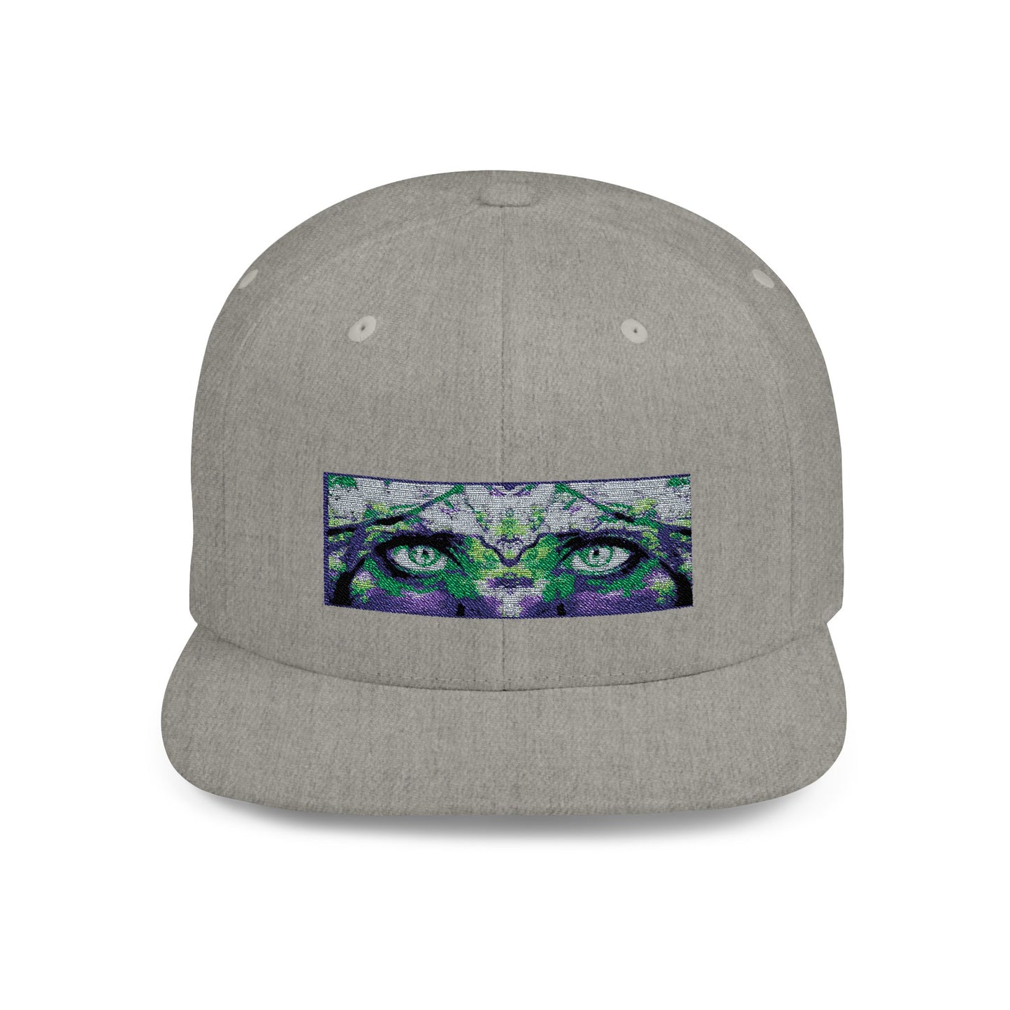 Mystical Tiger Eyes Flat Bill Snapback Hat - Trendy Urban Style