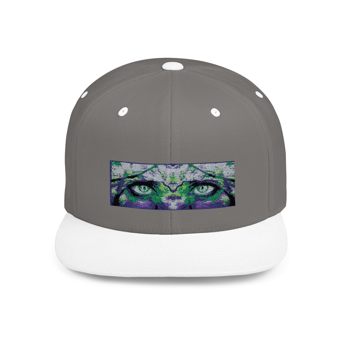 Mystical Tiger Eyes Flat Bill Snapback Hat - Trendy Urban Style