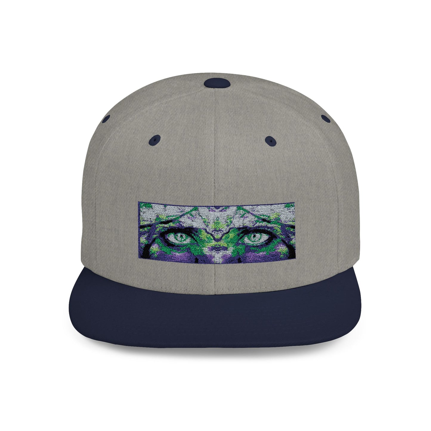 Mystical Tiger Eyes Flat Bill Snapback Hat - Trendy Urban Style