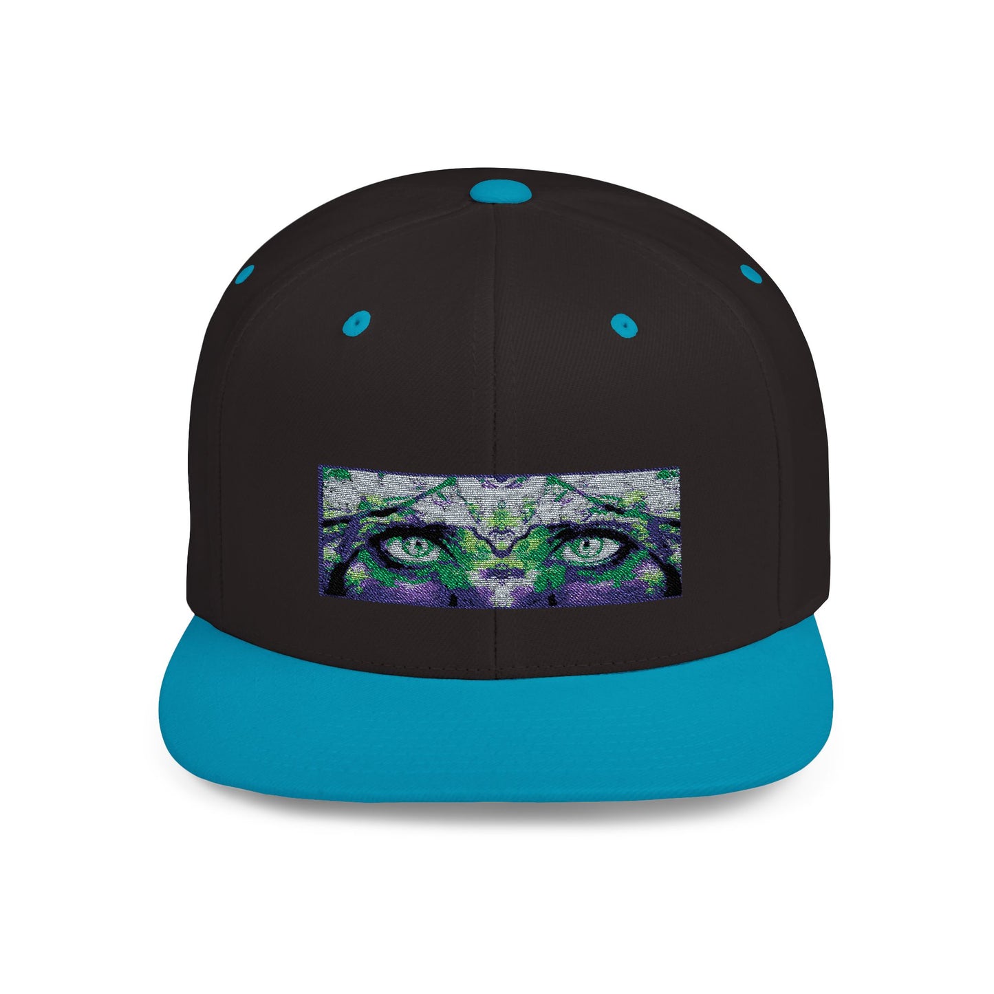 Mystical Tiger Eyes Flat Bill Snapback Hat - Trendy Urban Style