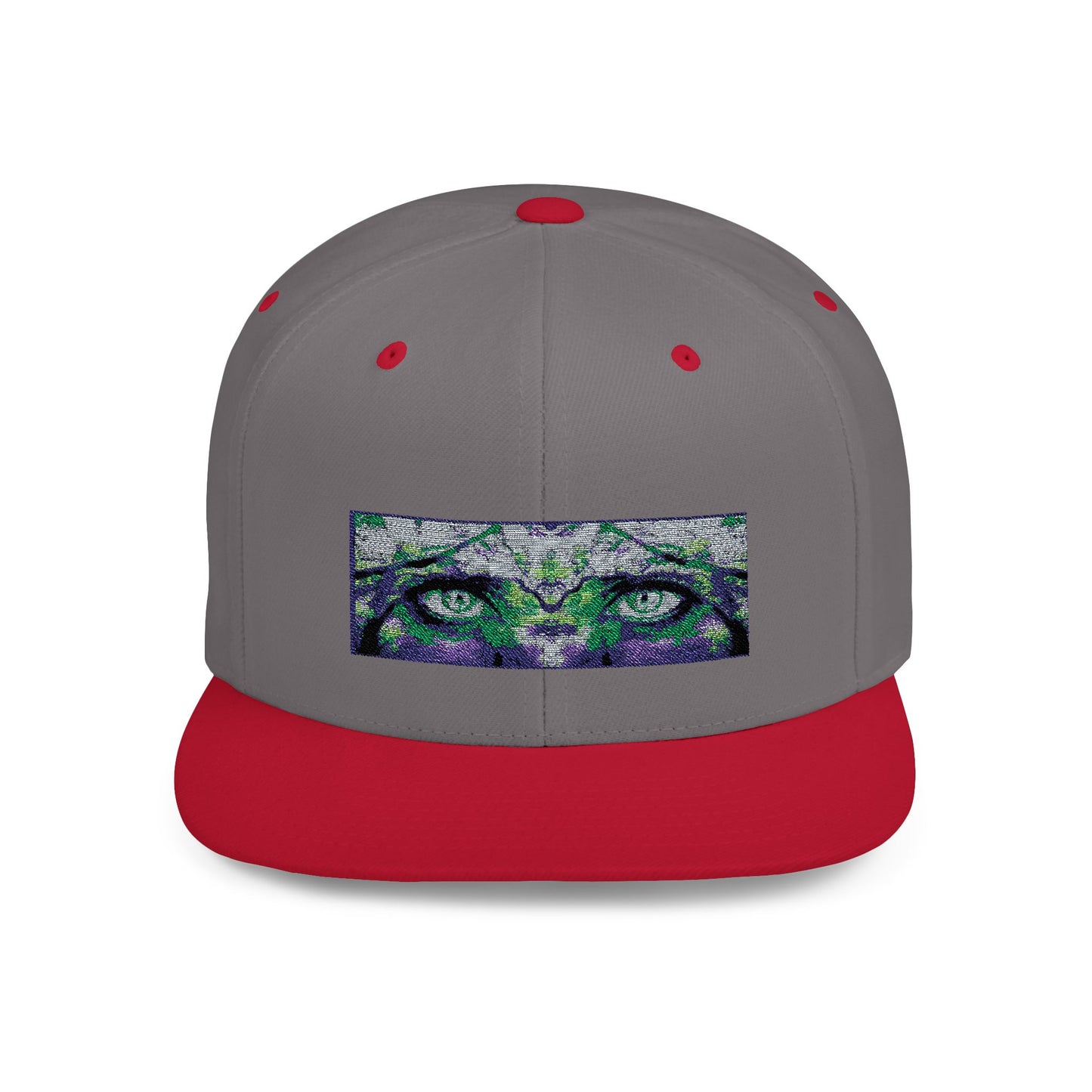 Mystical Tiger Eyes Flat Bill Snapback Hat - Trendy Urban Style