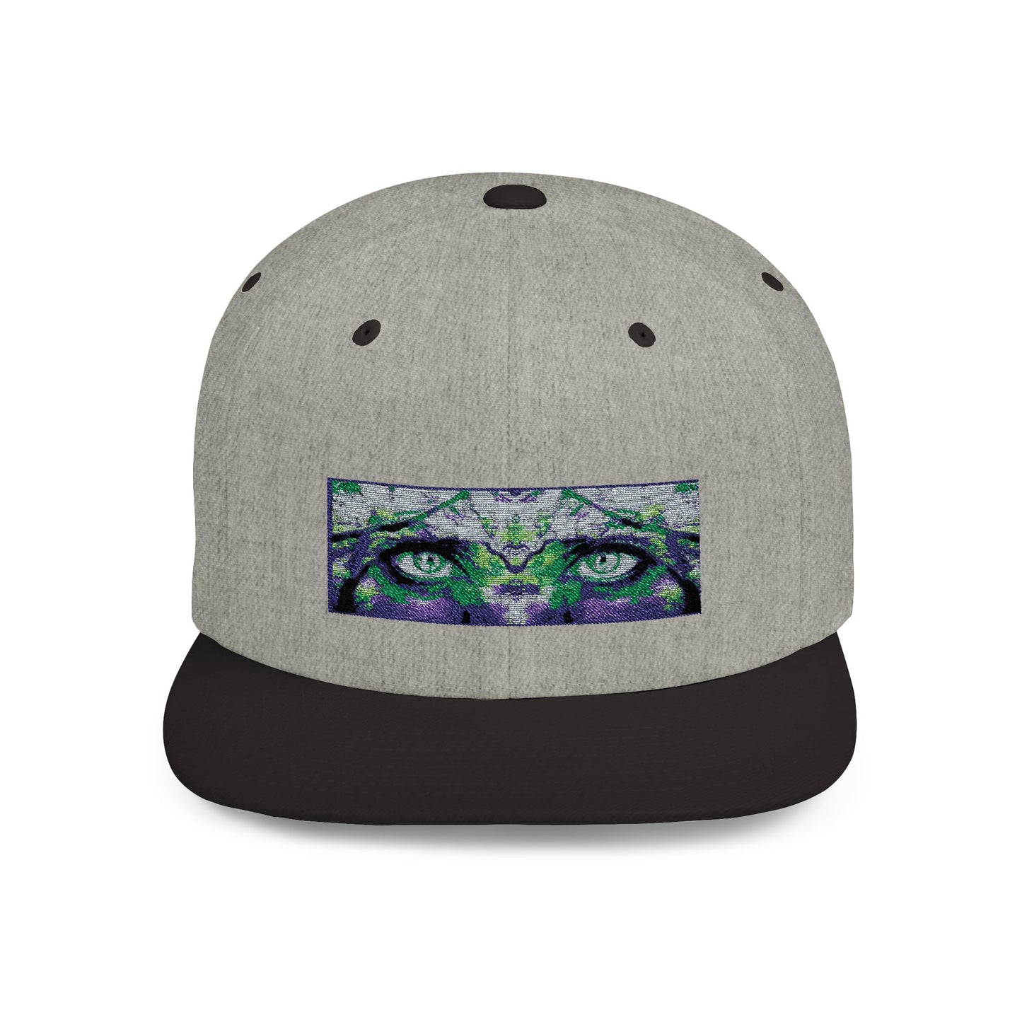 Mystical Tiger Eyes Flat Bill Snapback Hat - Trendy Urban Style