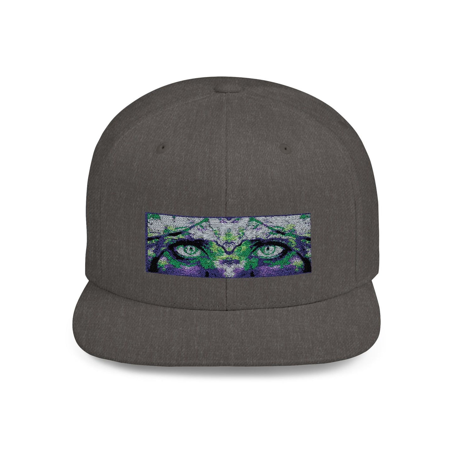 Mystical Tiger Eyes Flat Bill Snapback Hat - Trendy Urban Style