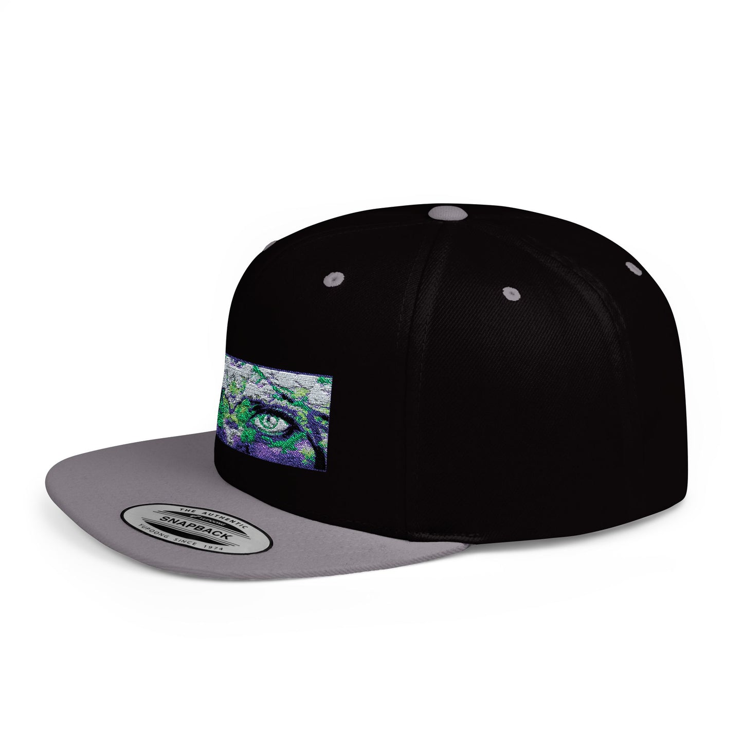 Mystical Tiger Eyes Flat Bill Snapback Hat - Trendy Urban Style