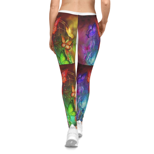 Colorful Butterfly Print Women's Casual Leggings - Vibrant Yoga & Loungewear