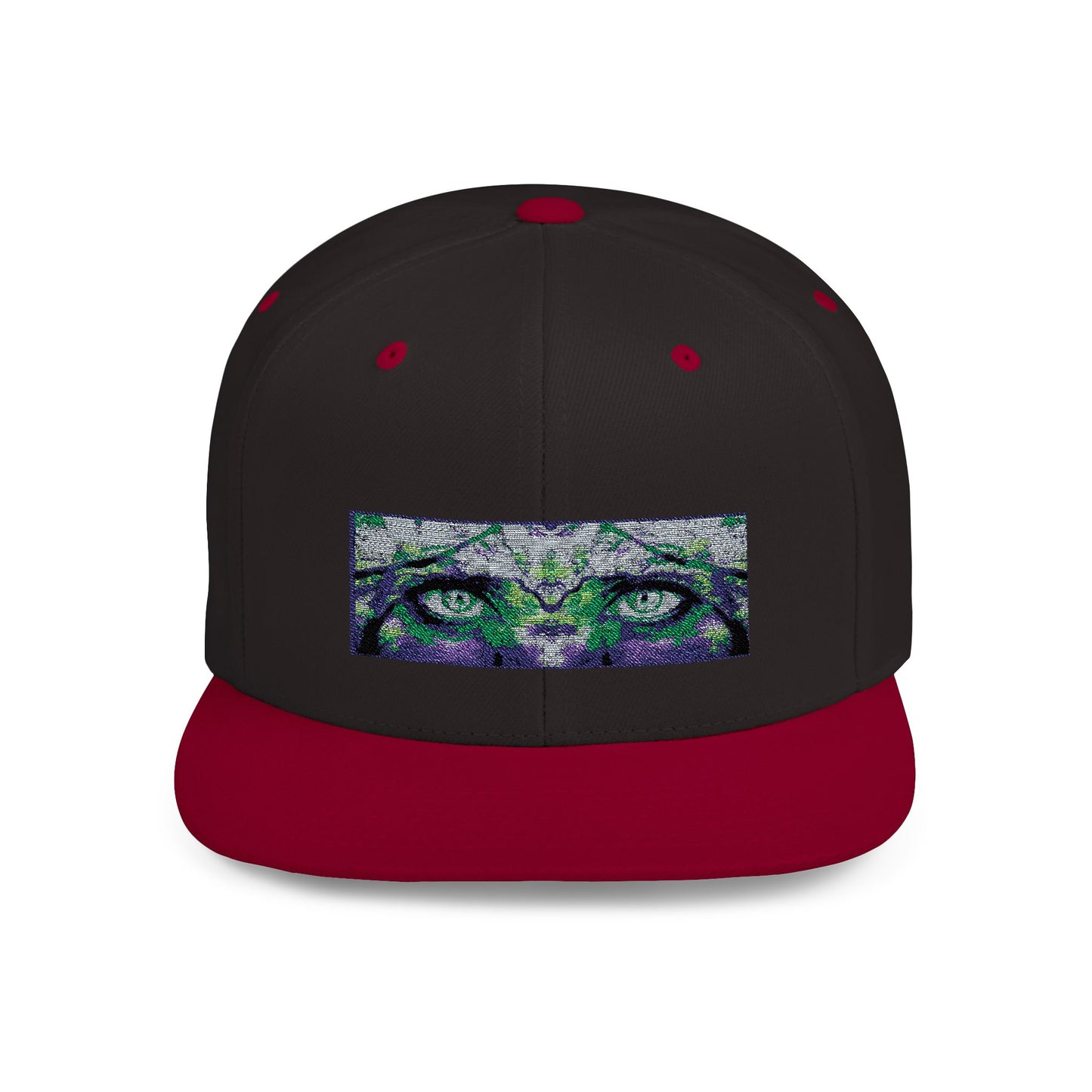 Mystical Tiger Eyes Flat Bill Snapback Hat - Trendy Urban Style