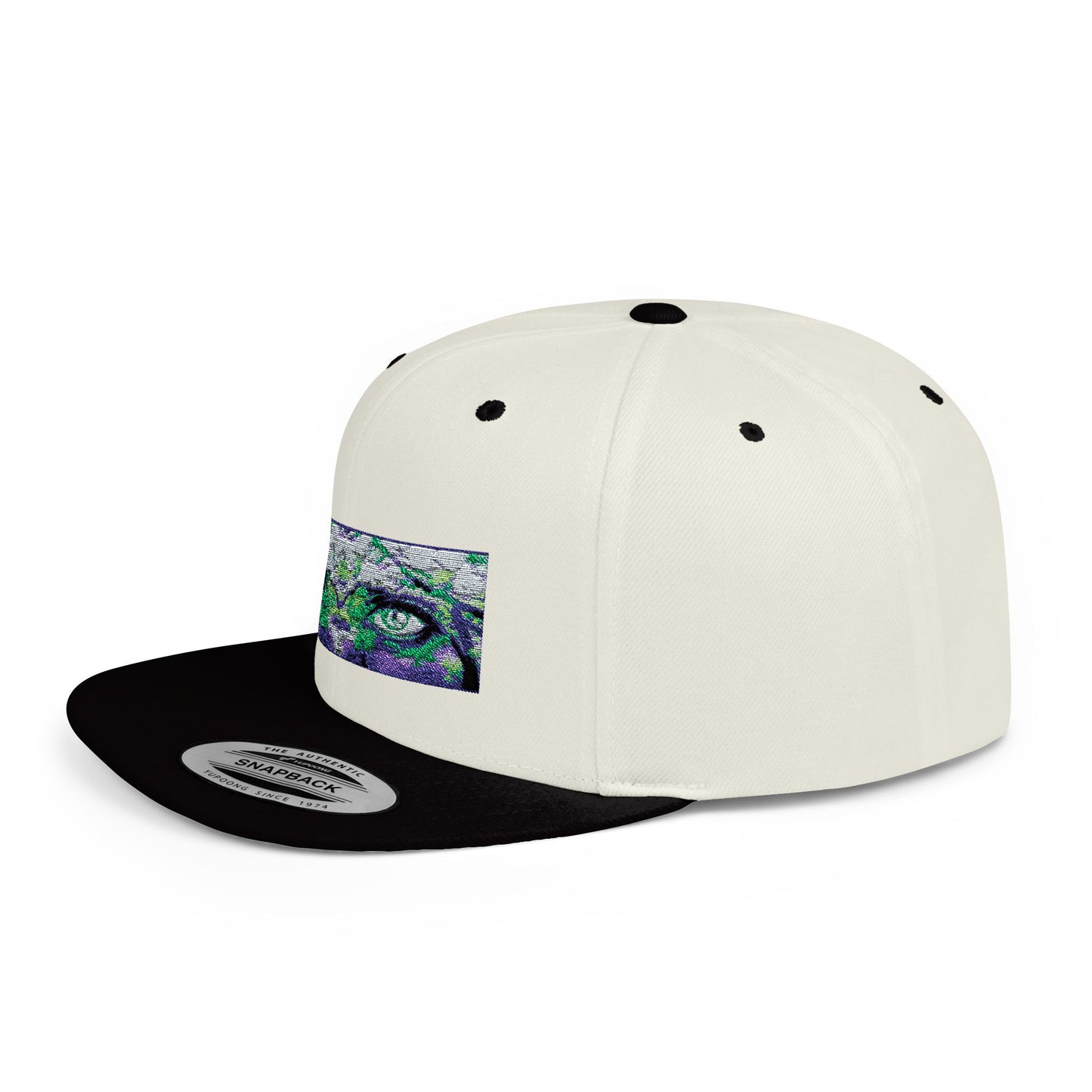 Mystical Tiger Eyes Flat Bill Snapback Hat - Trendy Urban Style