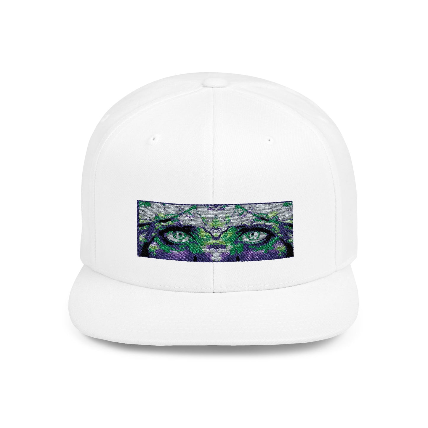 Mystical Tiger Eyes Flat Bill Snapback Hat - Trendy Urban Style