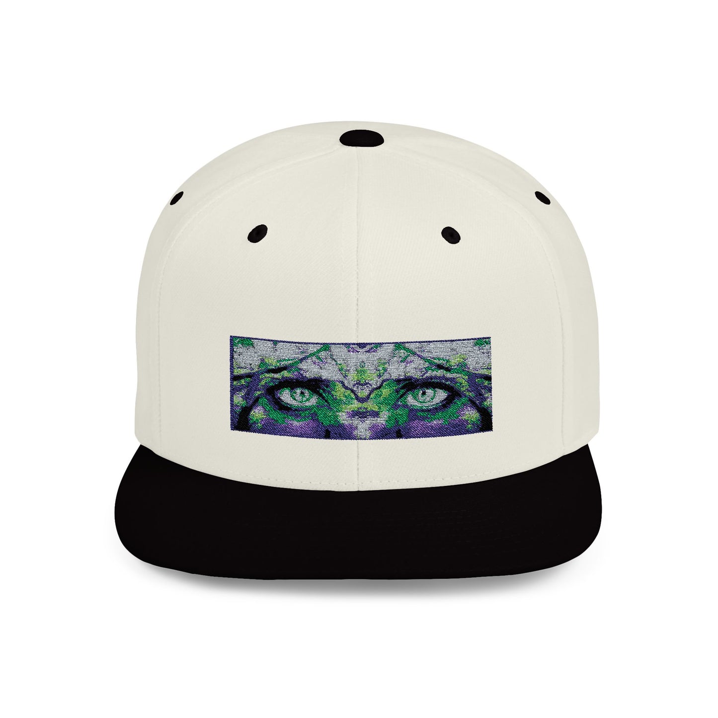 Mystical Tiger Eyes Flat Bill Snapback Hat - Trendy Urban Style