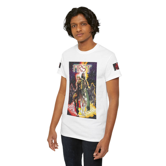 Cosmic Adventure Unisex Heavy Cotton Tee - Vintage Graphic Tee with Bold Artwork